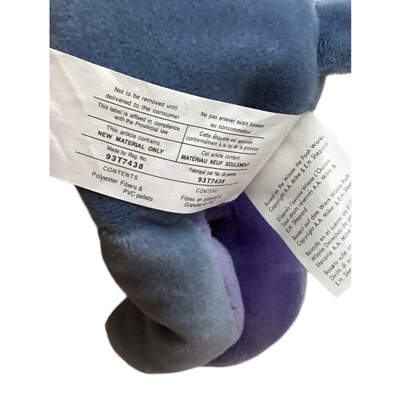 Disney Store EEYORE w/ EASTER BUNNY BASKET Winnie the Pooh Bean Bag Plush - Picture 8 of 10